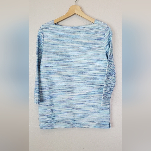 💚5/$25 NWT Talbots Blue & Lavender Striped Women's Knit Top Size XS - Picture 5 of 8